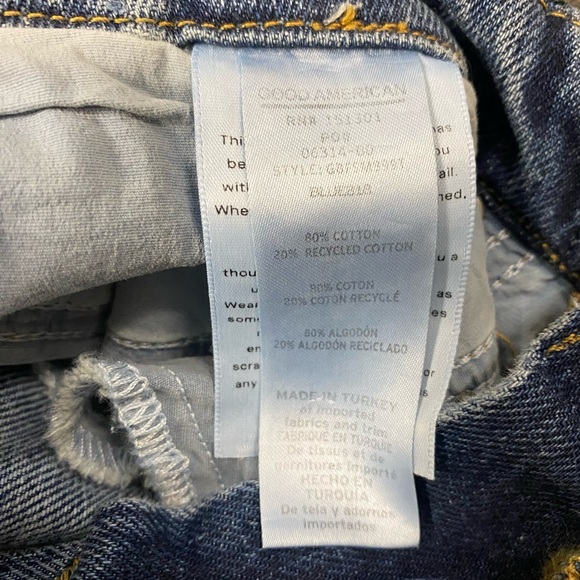 Good American Good Boy Side Fray High Waisted Jeans Size 4/27 - Picture 13 of 13